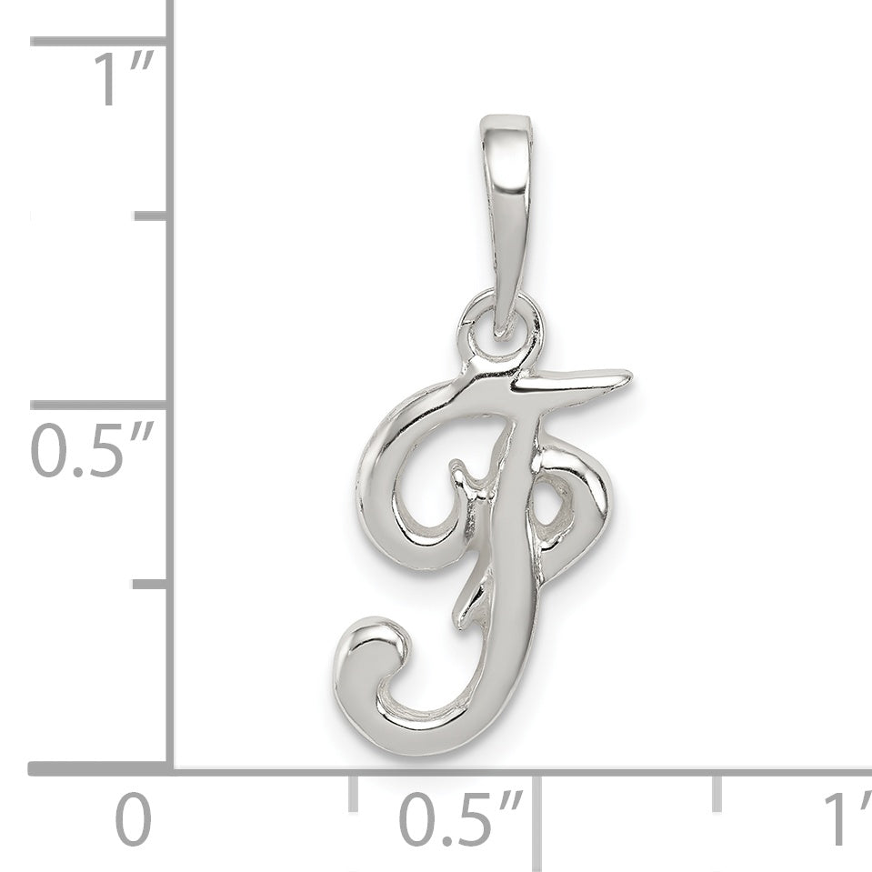 Sophia Jewelers Sterling Silver 925 F Initial Pendant Anti-Tarnish Solid