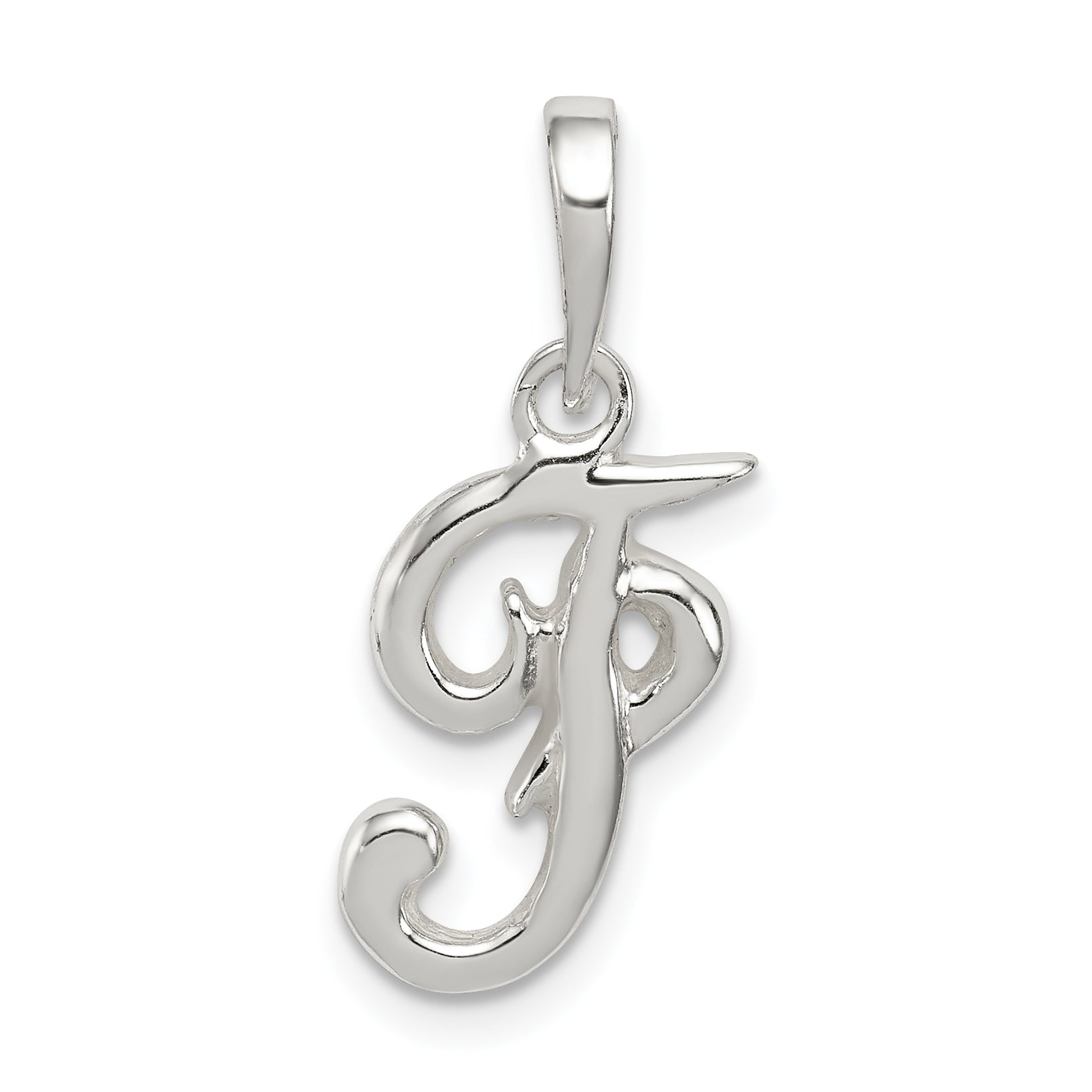 Sterling Silver Letter F Initial Pendant