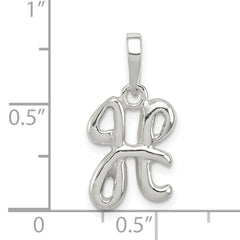 Sterling Silver 925 Initial H Pendant with Anti-Tarnish Finish