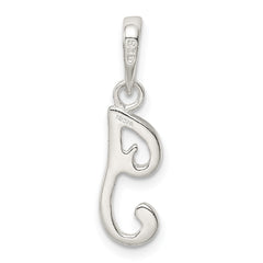 Sterling Silver 925 Initial I Pendant with Anti-Tarnish Solid Design