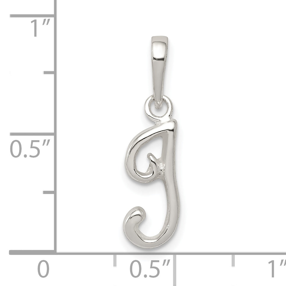 Sterling Silver 925 Initial I Pendant with Anti-Tarnish Solid Design