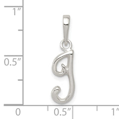 Sterling Silver 925 Initial I Pendant with Anti-Tarnish Solid Design