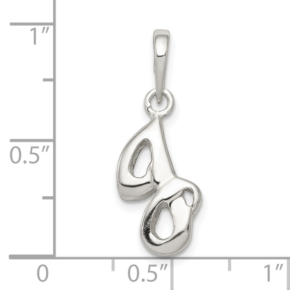 Sterling Silver 925 Initial J Pendant with Anti-Tarnish Coating