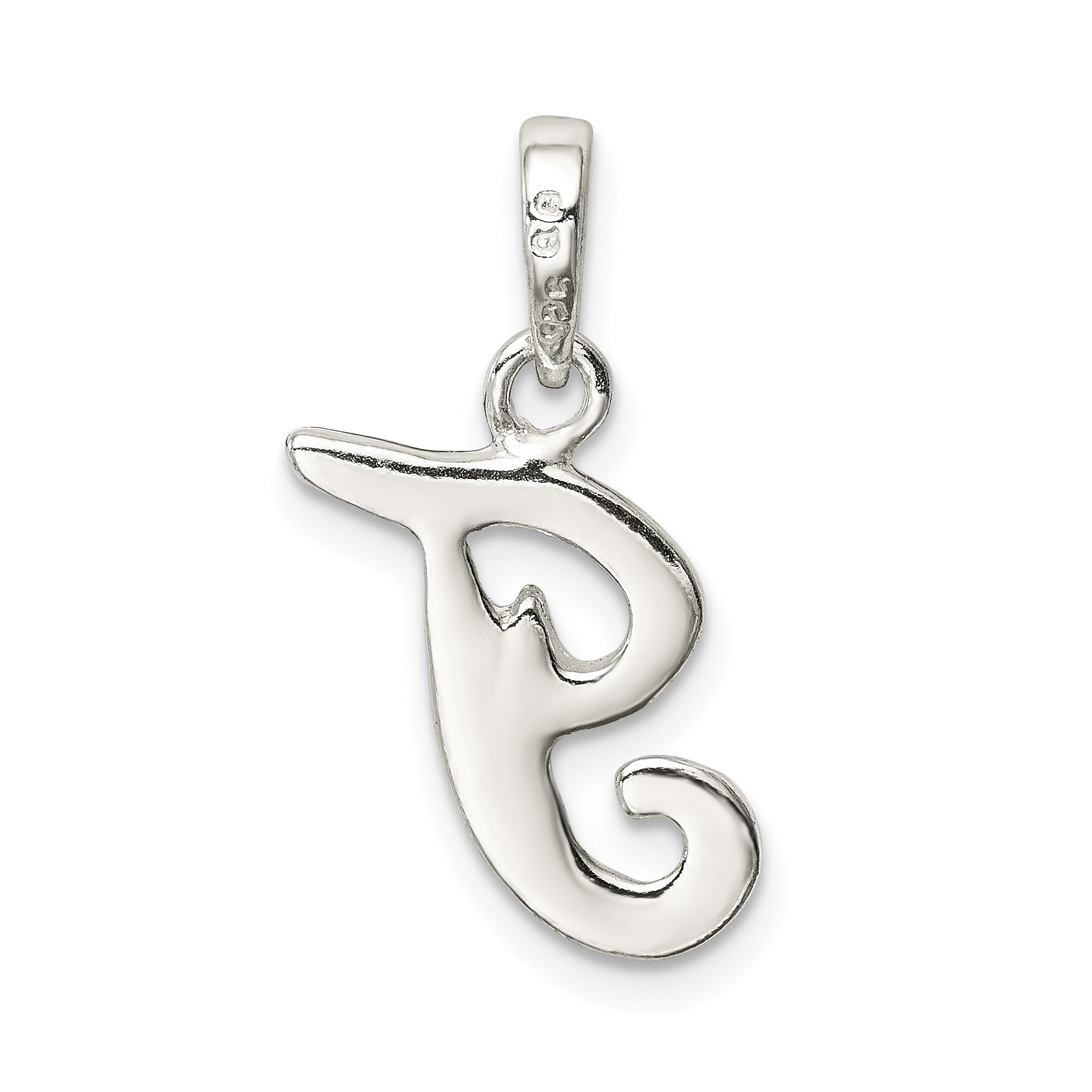 925 Sterling Silver Letter T Pendant with Anti-Tarnish Finish Sophia Jewelers