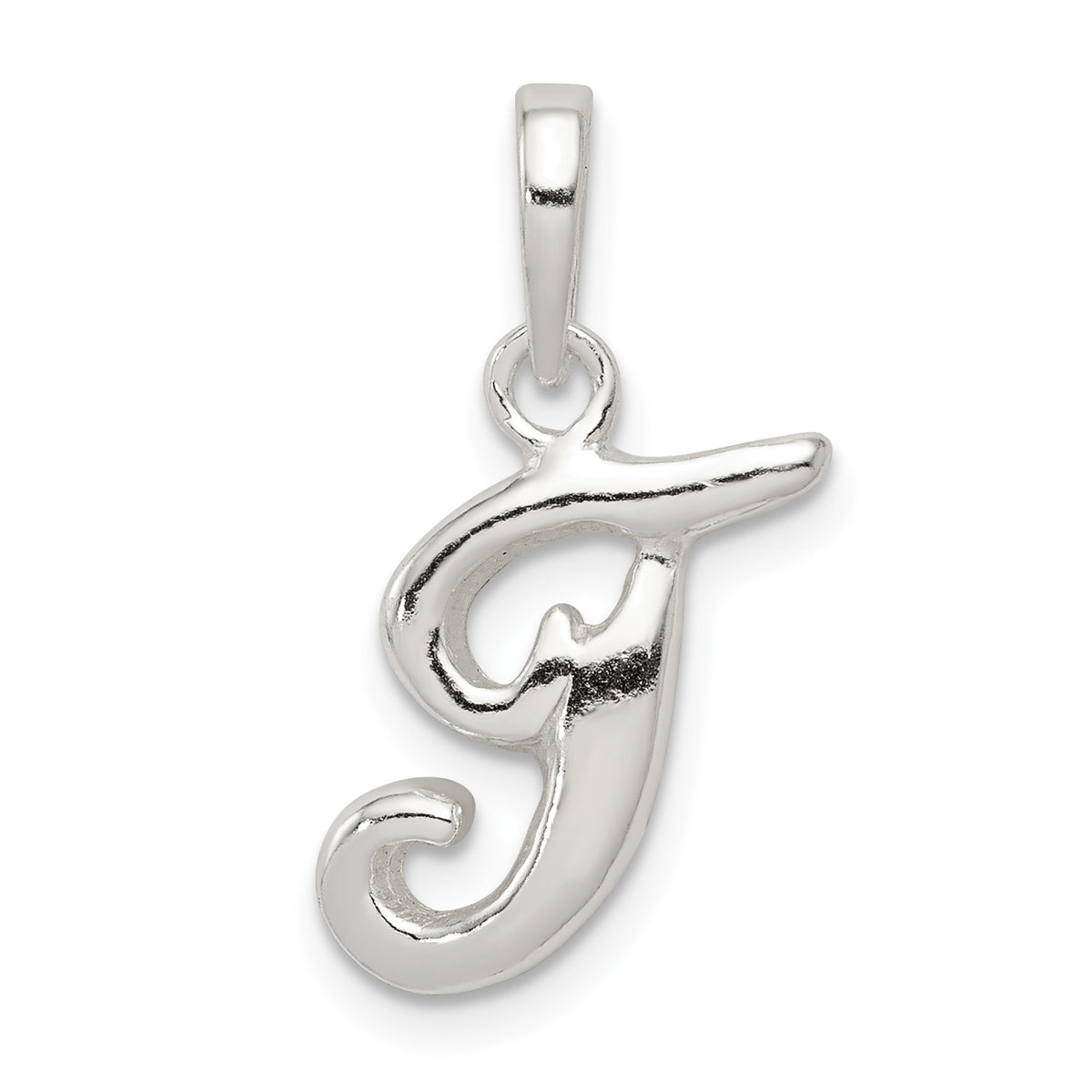 Sterling Silver Letter T Initial Pendant