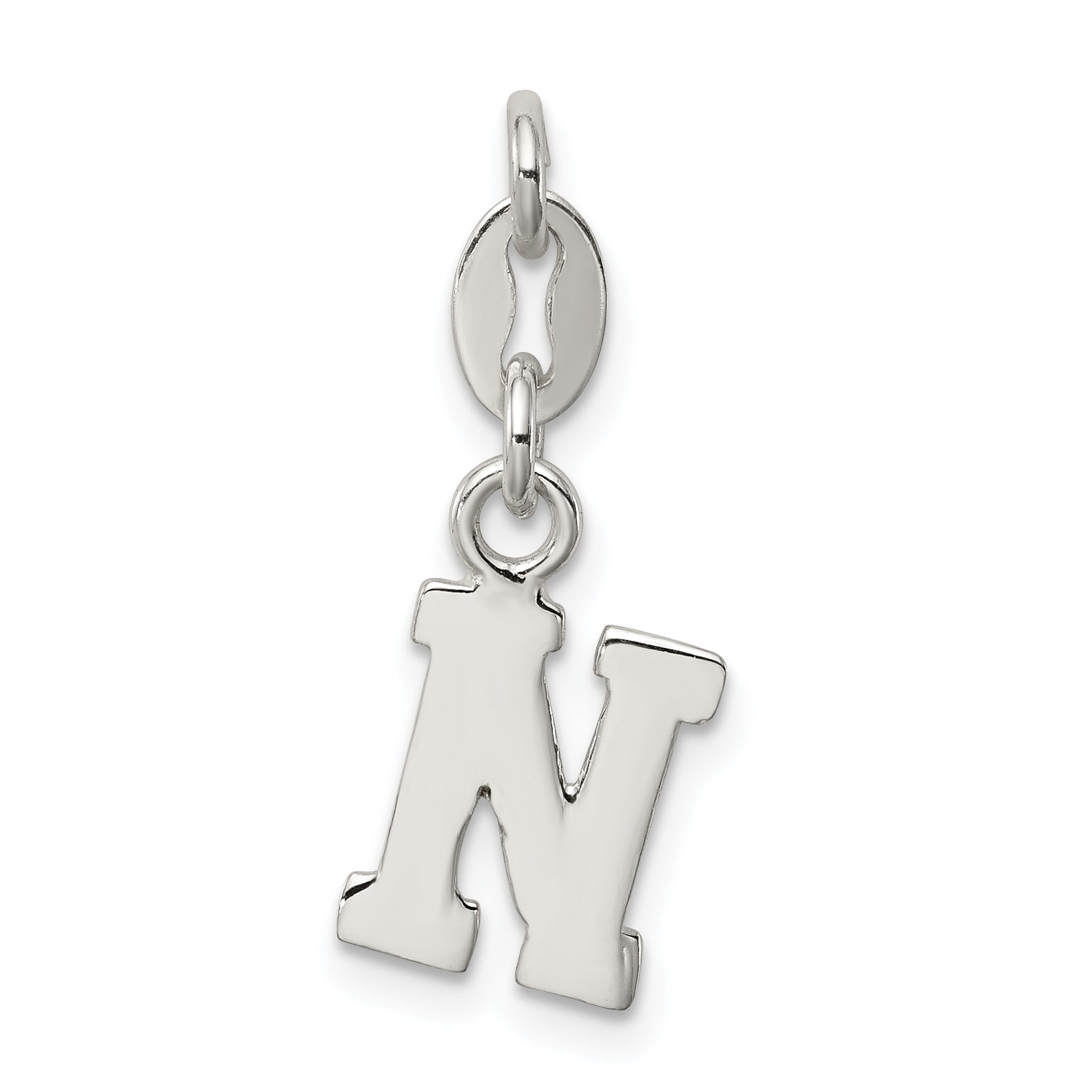 Sterling Silver Letter N Initial Charm