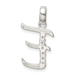 Sterling Silver CZ Initial E Pendant with Anti-Tarnish Finish