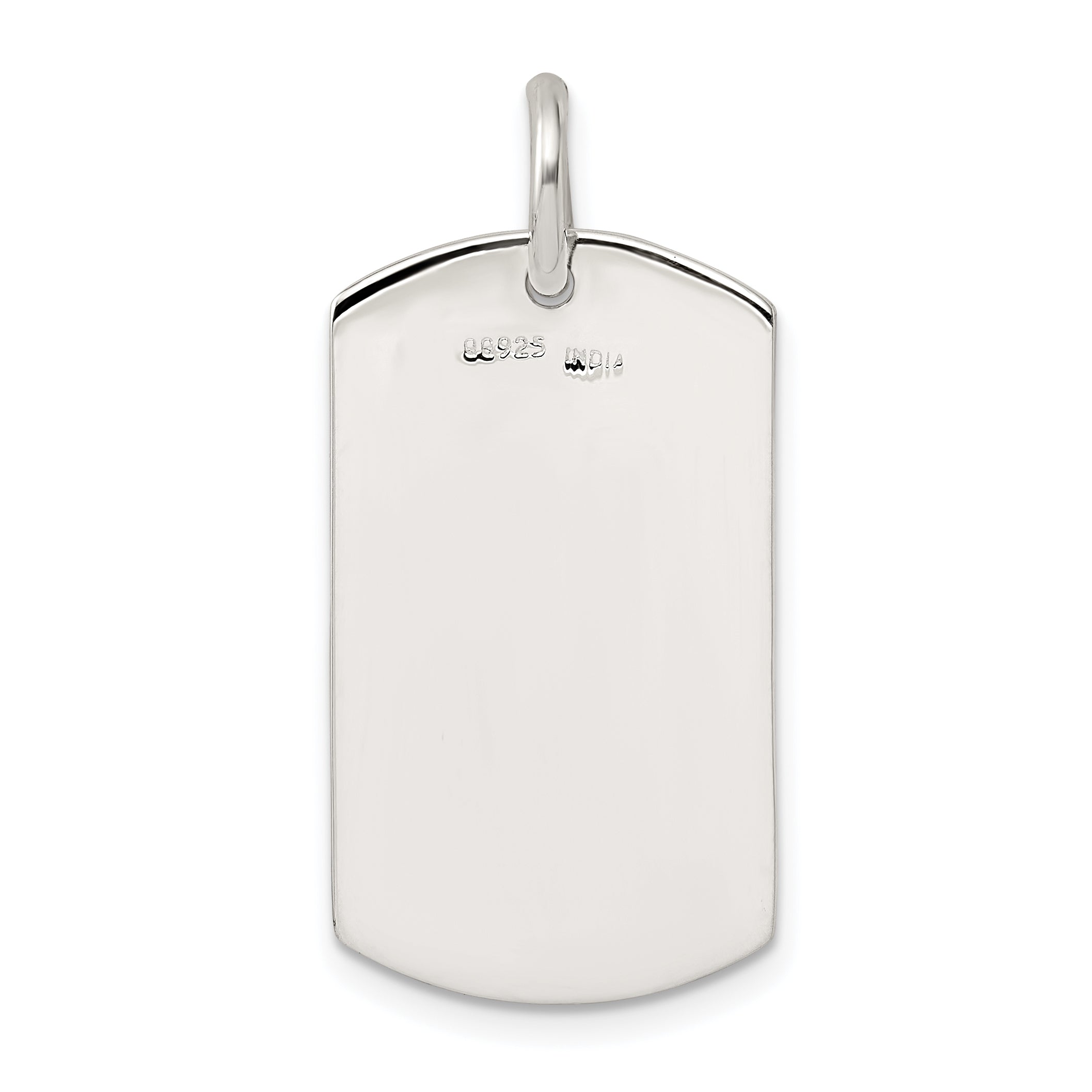 Sterling Silver Polished Dog Tag Pendant