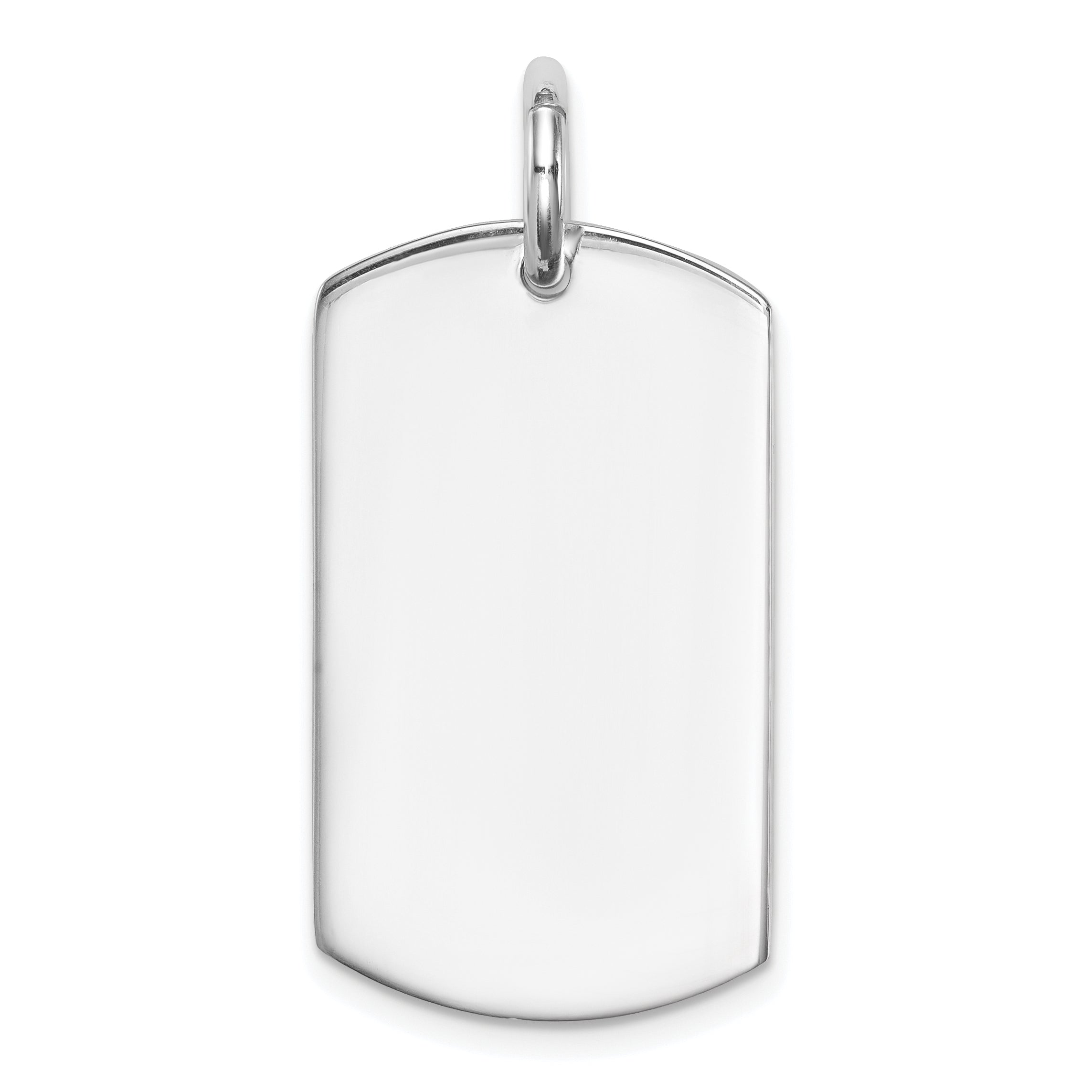 Sterling Silver Polished Dog Tag Pendant