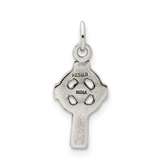 Sterling Silver 925 Antiqued Celtic Cross Charm - Vintage Style Pendant