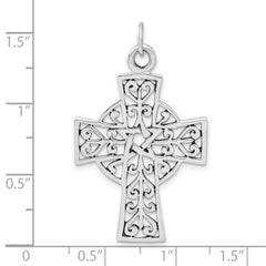 Unisex 925 Sterling Silver Cross Pendant with Polished Antique Finish