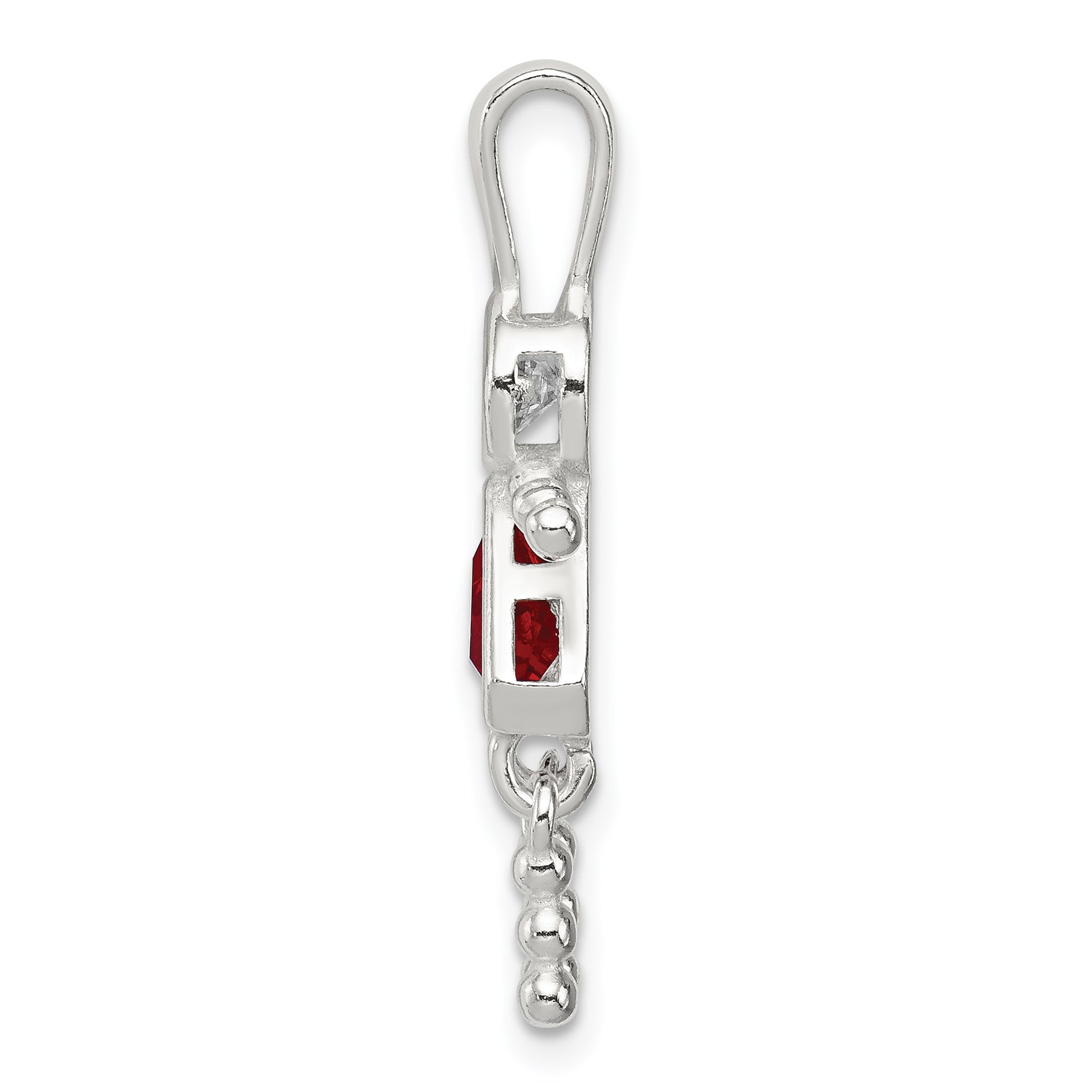 Sophia Jewelers 925 Rhodium-Plated Sterling Silver Girl Pendant with July Birthstone Elegance