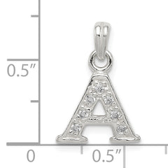 Sterling Silver 925 Initial Pendant with CZ Elegance by Sophia Jewelers