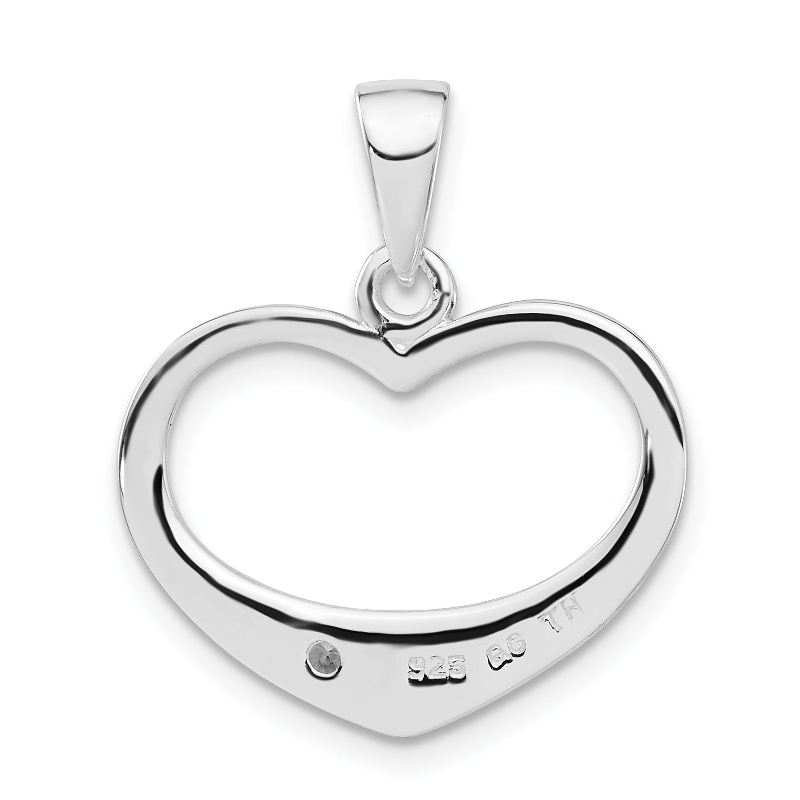 Sophia Jewelers Sterling Silver Heart Pendant with White CZ Elegance