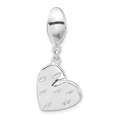 Sterling Silver Polished Diamond-Cut Fancy Heart Pendant