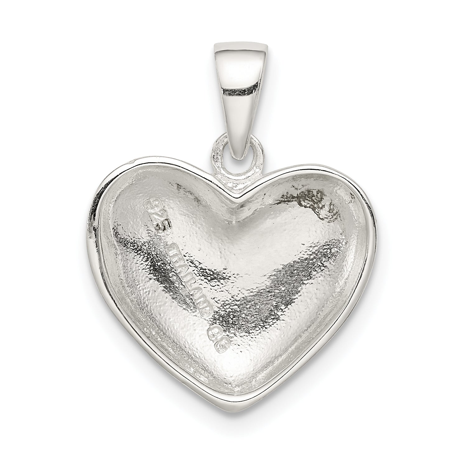 Sterling Silver 925 Heart Pendant with Polished Solid Design