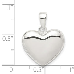 Sterling Silver 925 Heart Pendant with Polished Solid Design