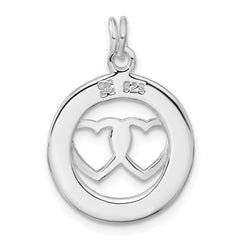 Sterling Silver Satin & Polished Round Together Forever Charm