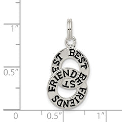 Sophia Jewelers 925 Polished Sterling Silver Best Friends Charm Pendant