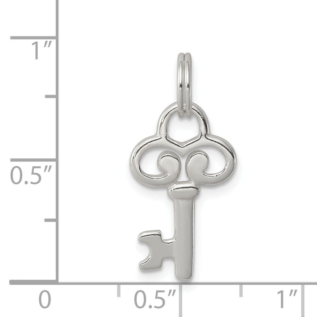 Sophia Jewelers Sterling Silver 925 Key Charm Polished Solid Design