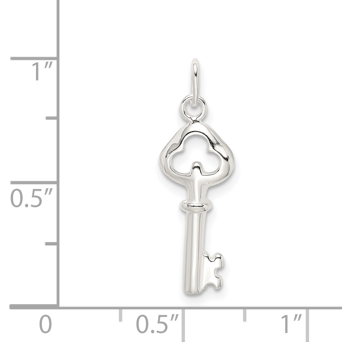 Sophia Jewelers 925 Sterling Silver Polished Key Charm with Anti-Tarnish Finish