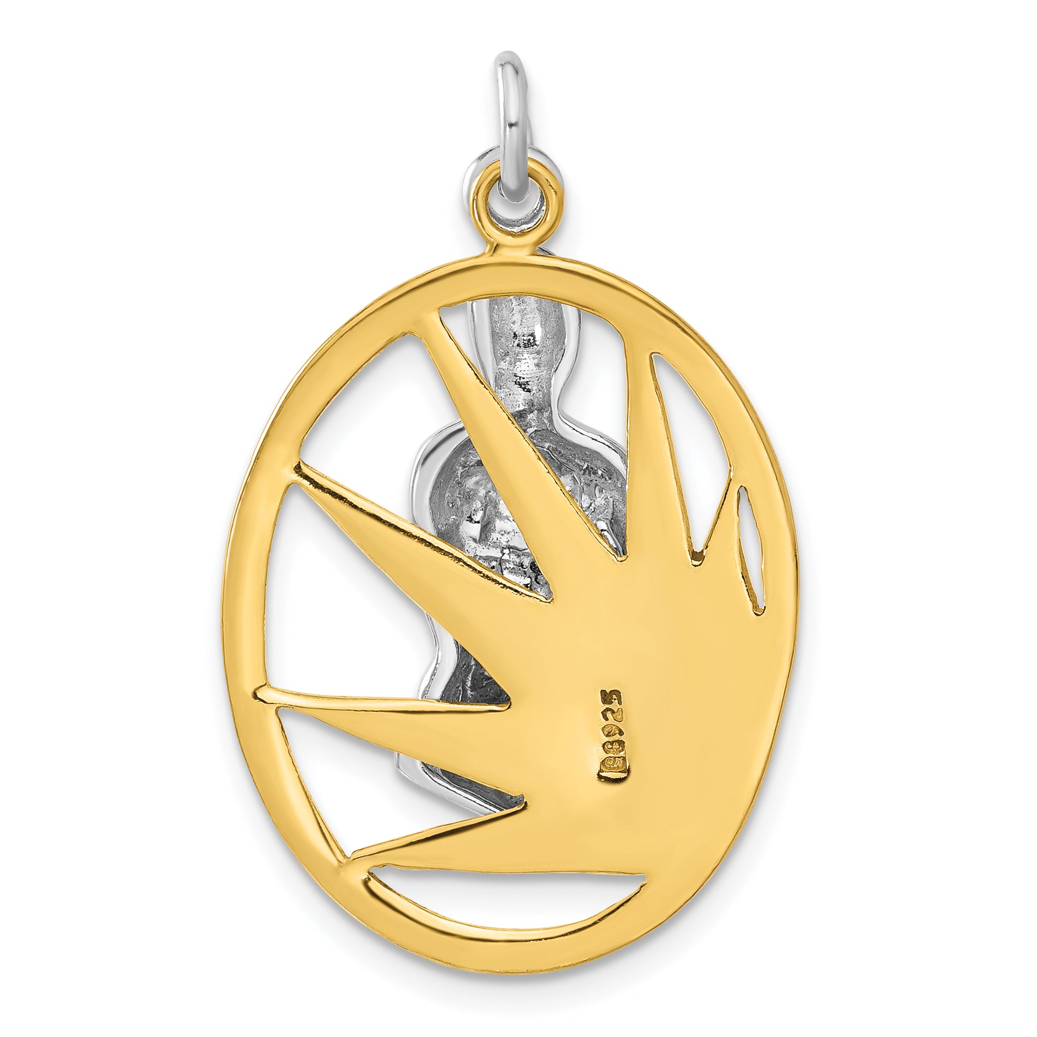 Sophia Jewelers Sterling Silver 2-Piece Yoga Pendant with Gold Accent