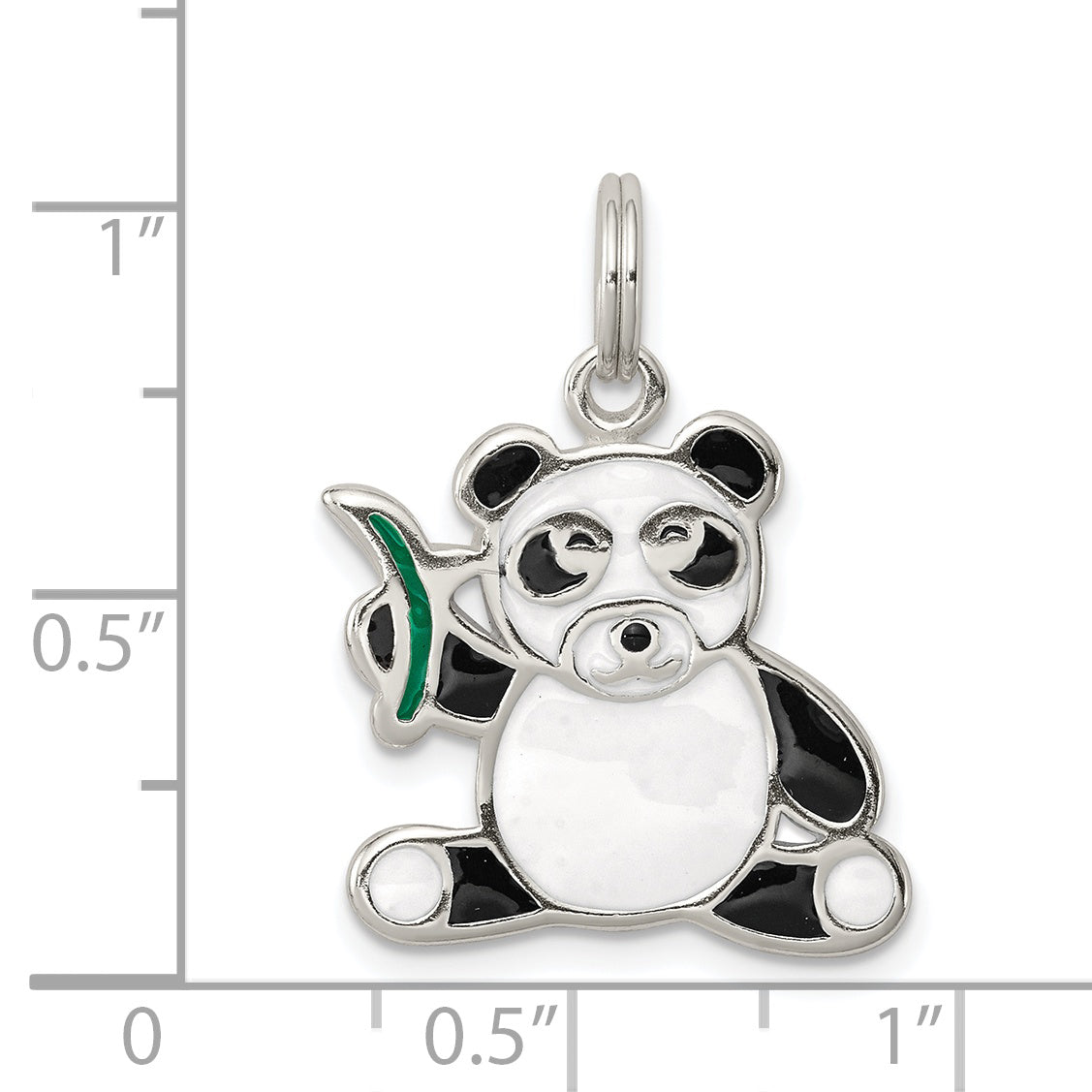 Sterling Silver Enameled Panda Bear Charm