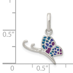 Sterling Silver 925 Enameled Butterfly Charm with Anti-Tarnish Finish