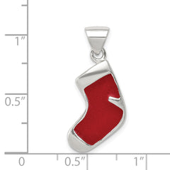 Sophia Jewelers Sterling Silver Enameled Christmas Stocking Charm Anti-Tarnish