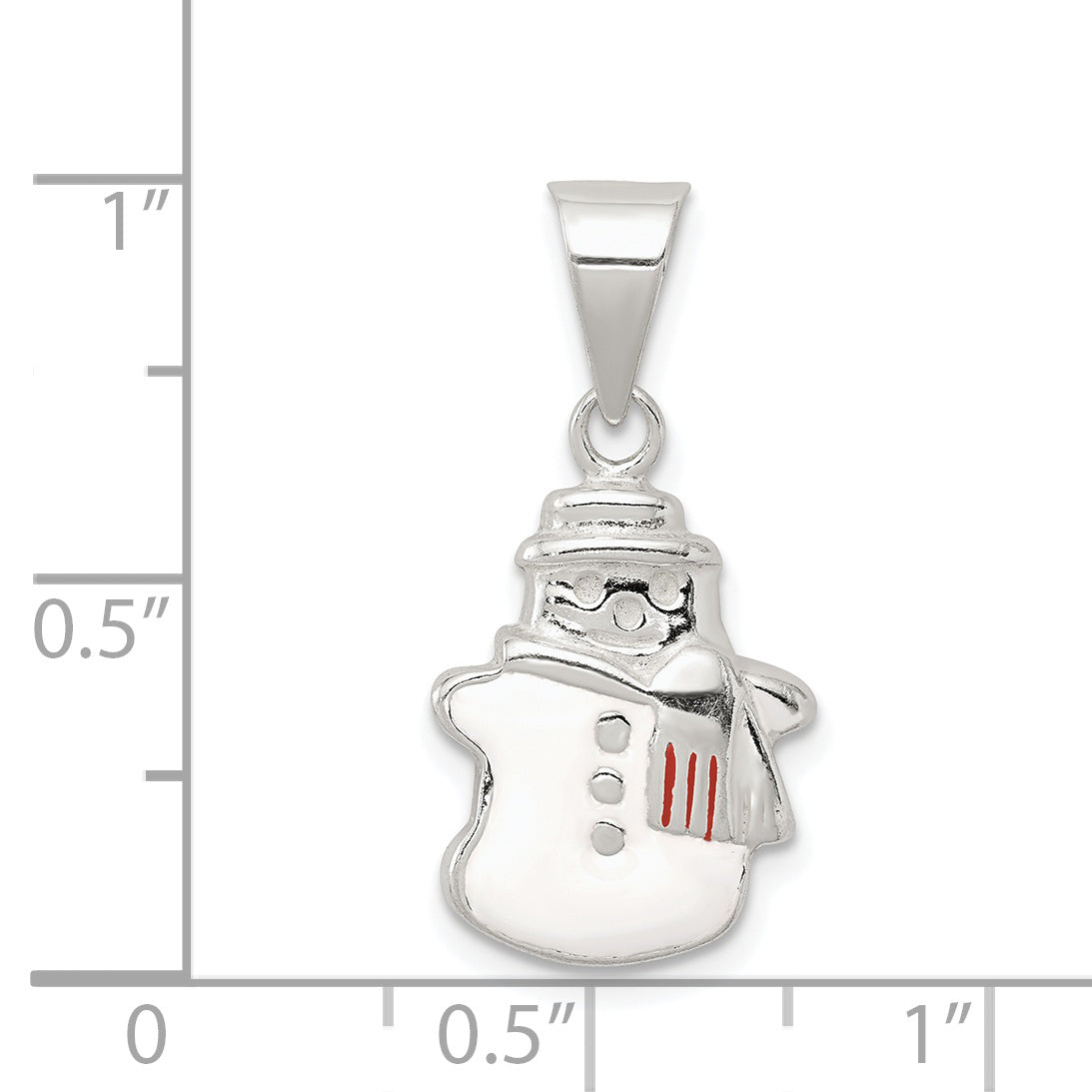 Sophia Jewelers Sterling Silver Enamel Snowman Charm with Anti-Tarnish Finish