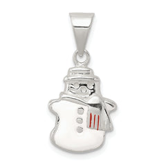 Sterling Silver Enameled Snowman Charm