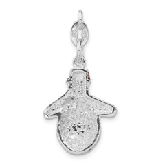 Sophia Jewelers Unisex Sterling Silver Enameled Snowman Charm