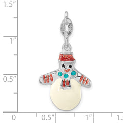 Sophia Jewelers Unisex Sterling Silver Enameled Snowman Charm