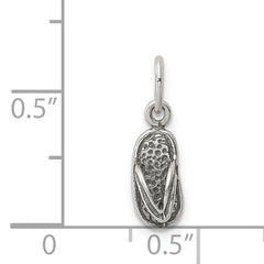 Sophia Jewelers Sterling Silver 925 Antiqued Flip Flop Charm for Girls