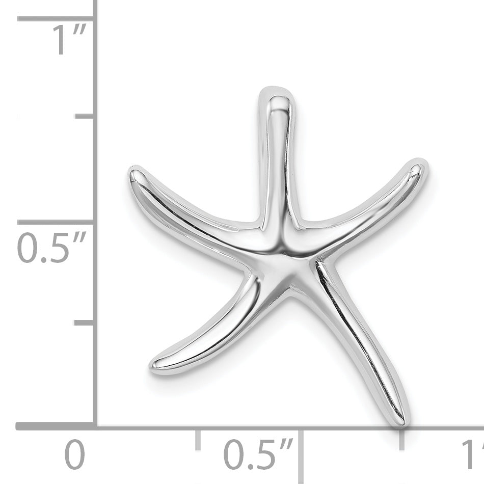 Sophia Jewelers Sterling Silver Starfish Pendant with Polished Rhodium Finish