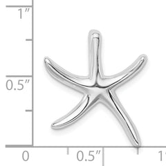 Sophia Jewelers Sterling Silver Starfish Pendant with Polished Rhodium Finish