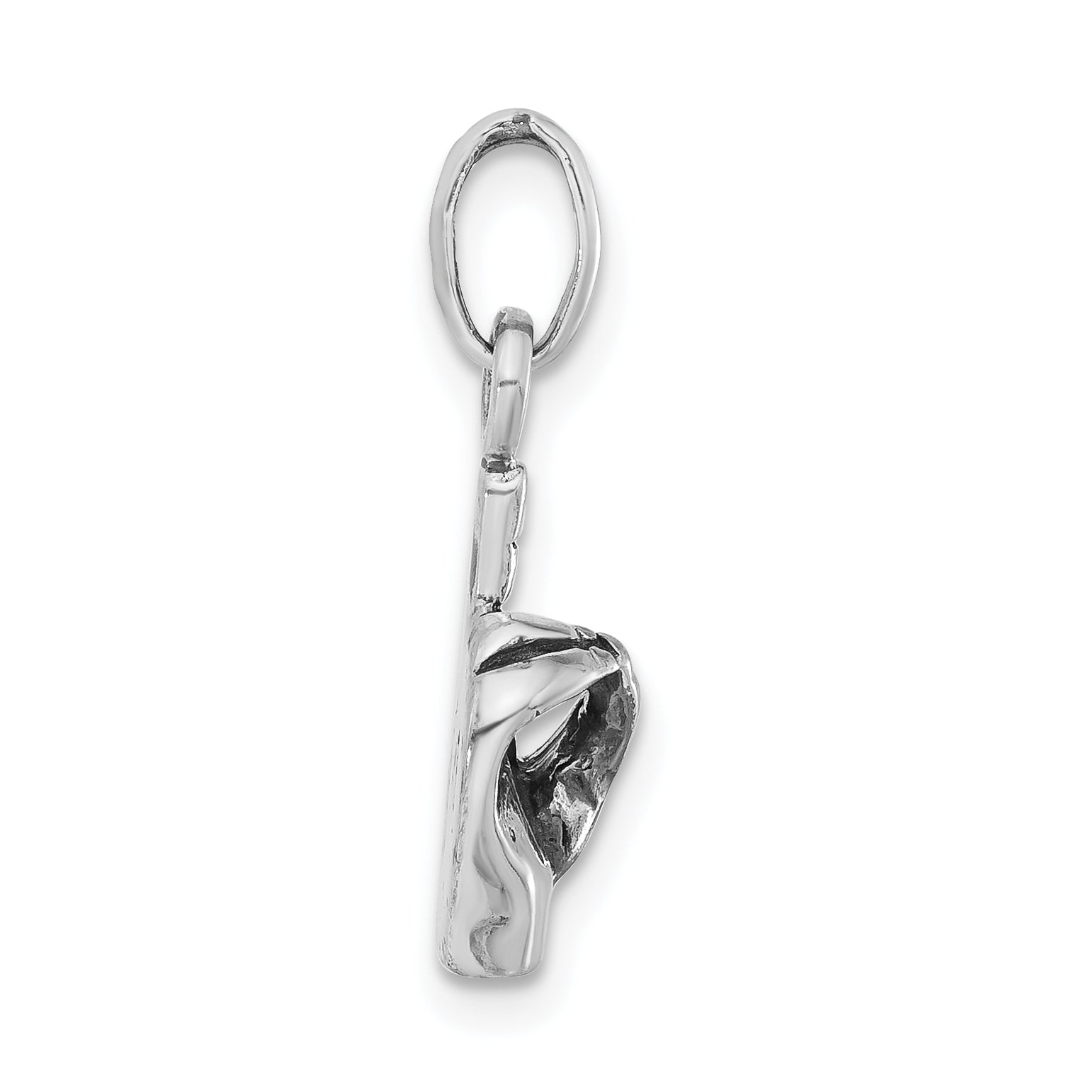 Sophia Jewelers Sterling Silver Antiqued Hand Charm Unisex Pendant