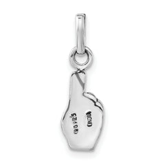 Sophia Jewelers Sterling Silver Antiqued Hand Charm Unisex Pendant