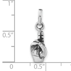 Sophia Jewelers Sterling Silver Antiqued Hand Charm Unisex Pendant