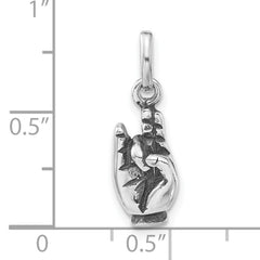 Sophia Jewelers 925 Sterling Silver Antiqued Unisex Hand Symbol Charm