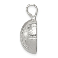 Sterling Silver 925 Polished Basketball Charm - Men's Themed Pendant