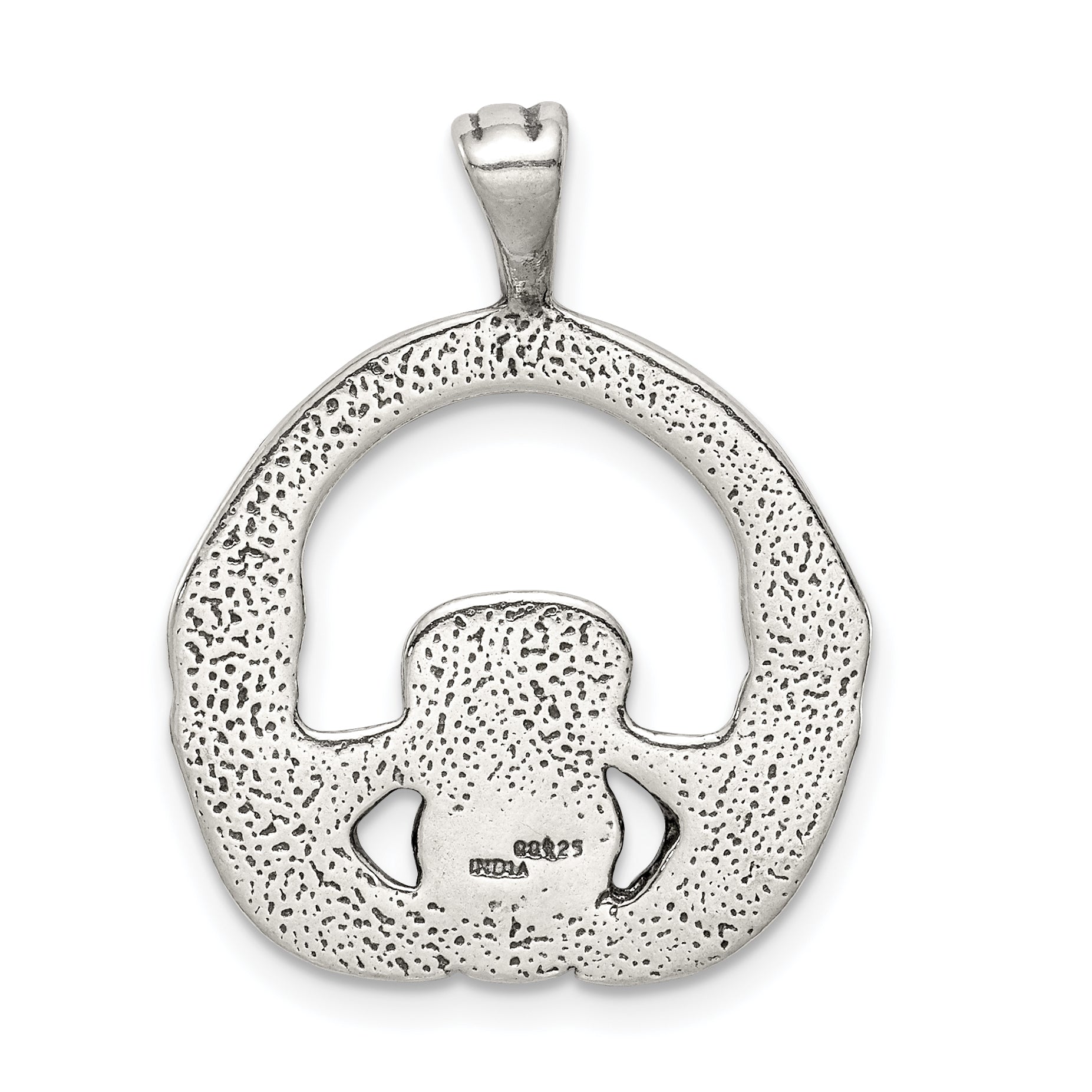 Sophia Jewelers 925 Sterling Silver Men's Antiqued Claddagh Pendant