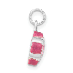 Sterling Silver Pink Enamel CZ Fish Charm – Polished Elegance