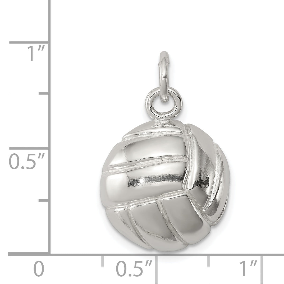 Sterling Silver 925 Men's Volleyball Charm with Polished Anti-Tarnish Finish