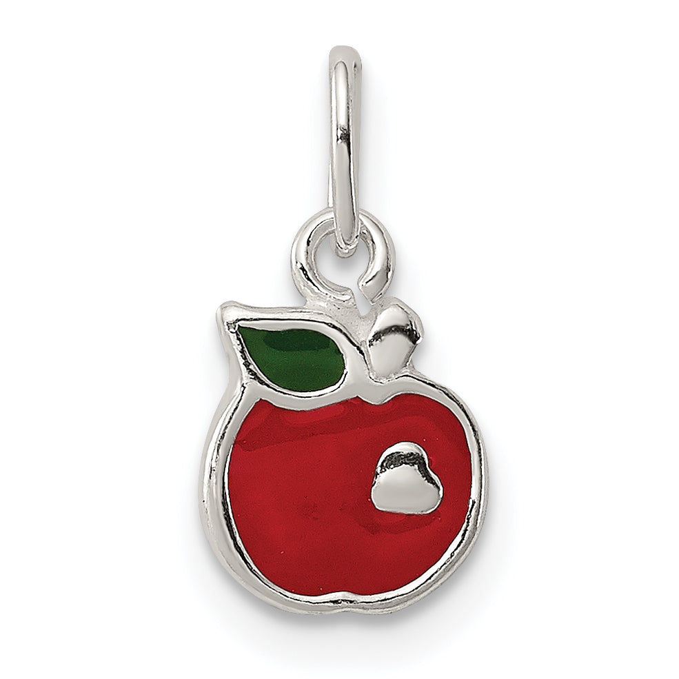 Sterling Silver Enameled Apple Charm