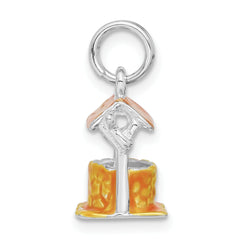 Sophia Jewelers 925 Sterling Silver 3D Enamel Charm in Polished Orange