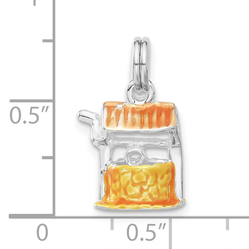 Sophia Jewelers 925 Sterling Silver 3D Enamel Charm in Polished Orange