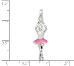 Sophia Jewelers Sterling Silver Ballerina Charm with Glitter Enamel Finish