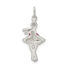 Sterling Silver Enameled Ballerina Charm