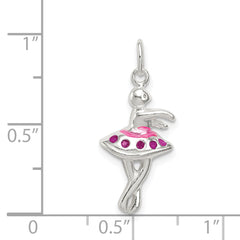 Sterling Silver Enameled Ballerina Charm